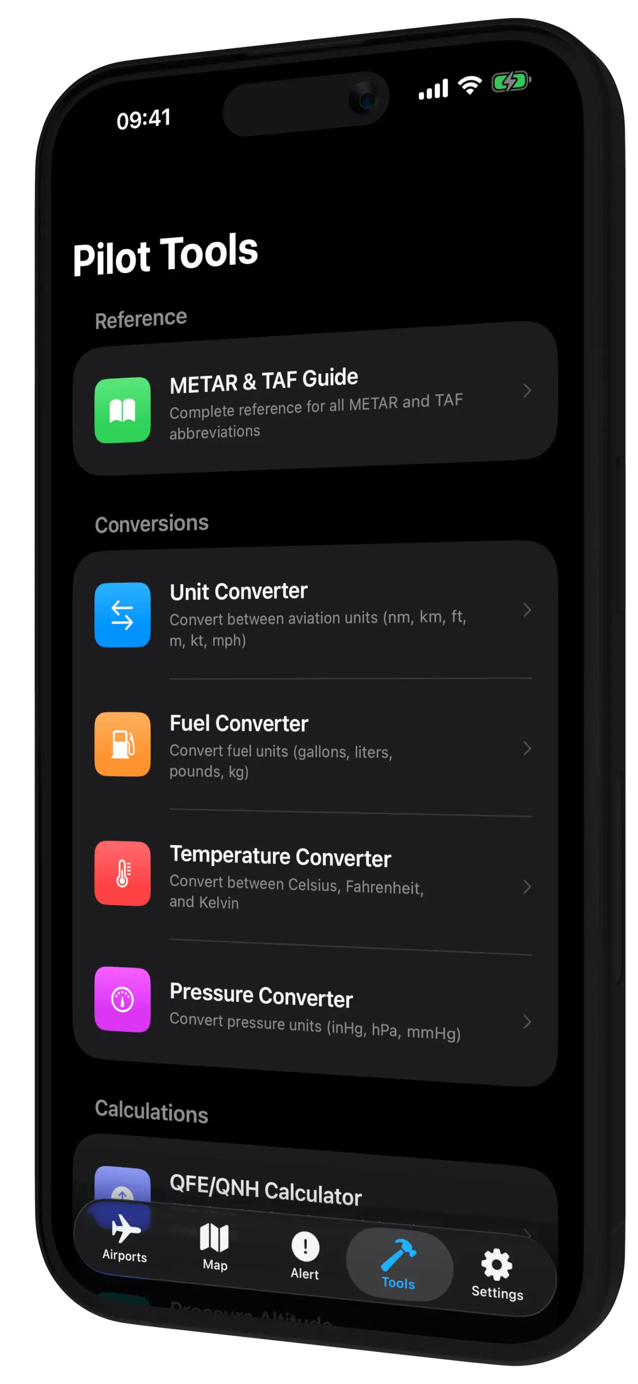 Pilot tools and calculators